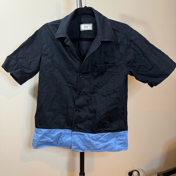 Ami Other - Ami Black and Blue Button-Up Shirt